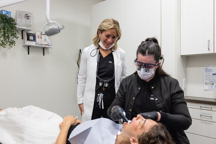 Doctor examining a patient