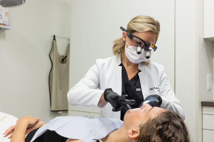Doctor examining a patient