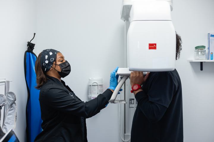 Patient getting a 3D X-ray scan