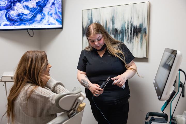 Consultation in a treatment room