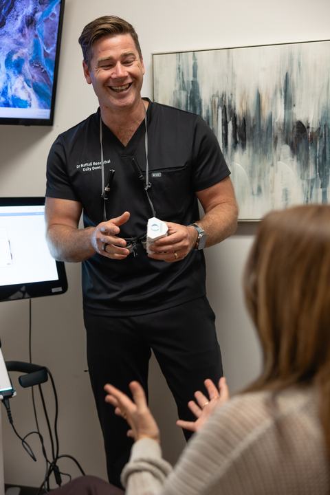Doctor explaining clear aligners