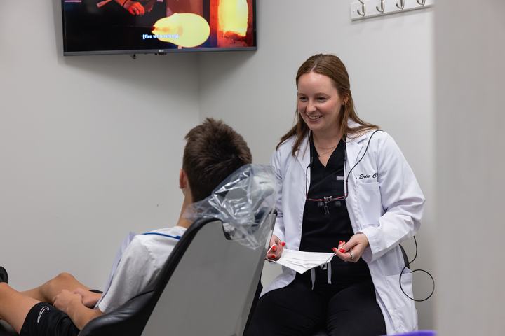 Doctor examining a patient