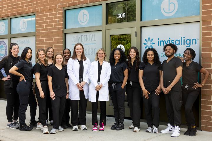 The daily DENTAL & bracesbar team outside the office