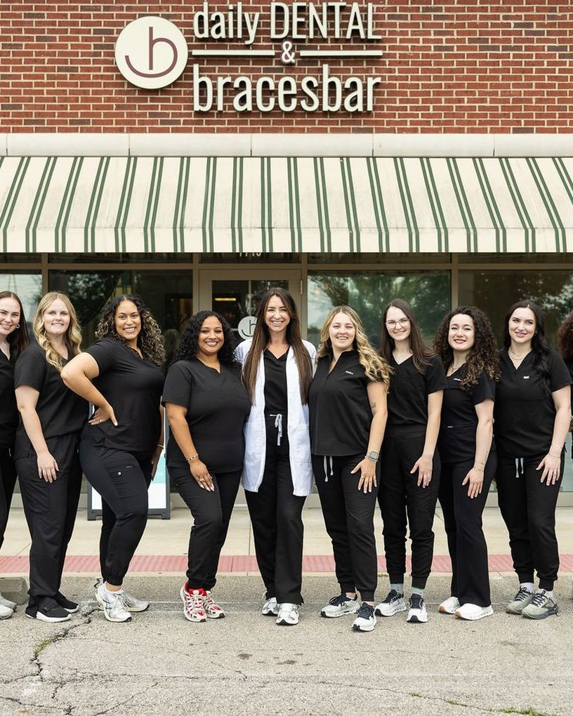 The daily DENTAL & bracesbar Dublin team outside the Sawmill Road office
