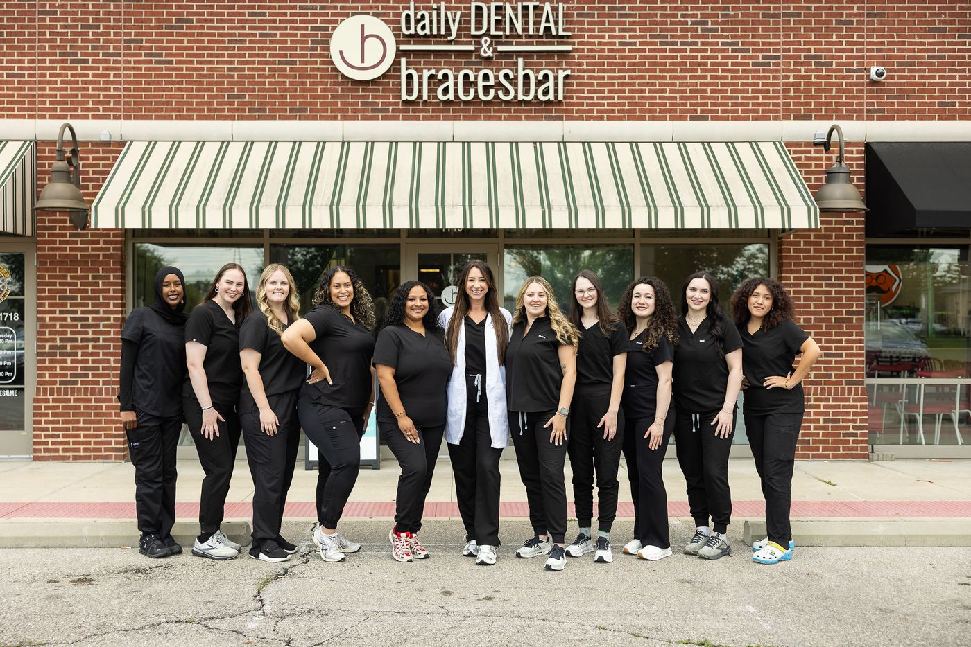 The daily DENTAL & bracesbar Dublin team outside the Sawmill Road office
