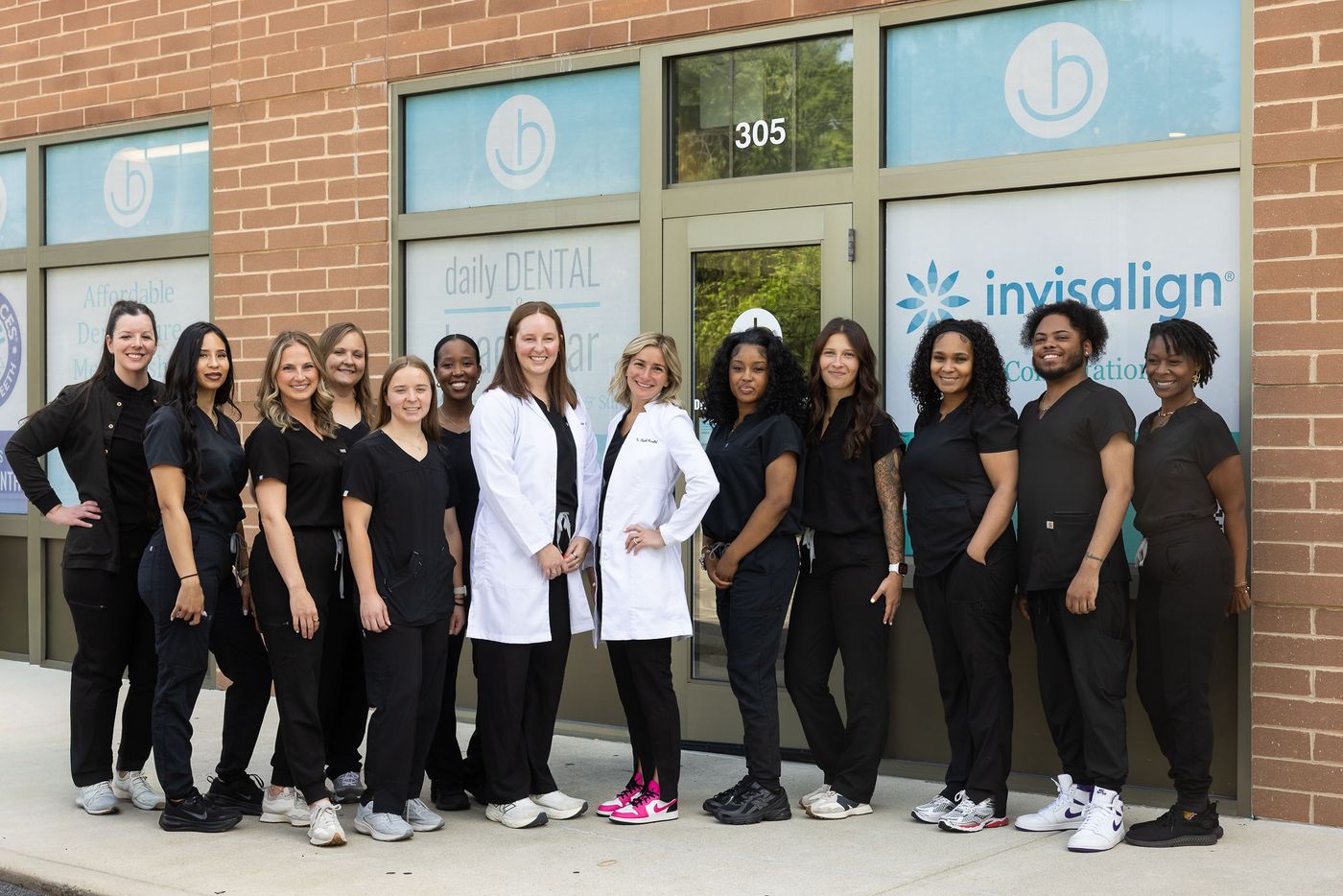 The daily DENTAL & bracesbar Gahanna team outside the South Hamilton Road office
